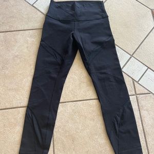 lululemon Black Luon pants with mesh detail